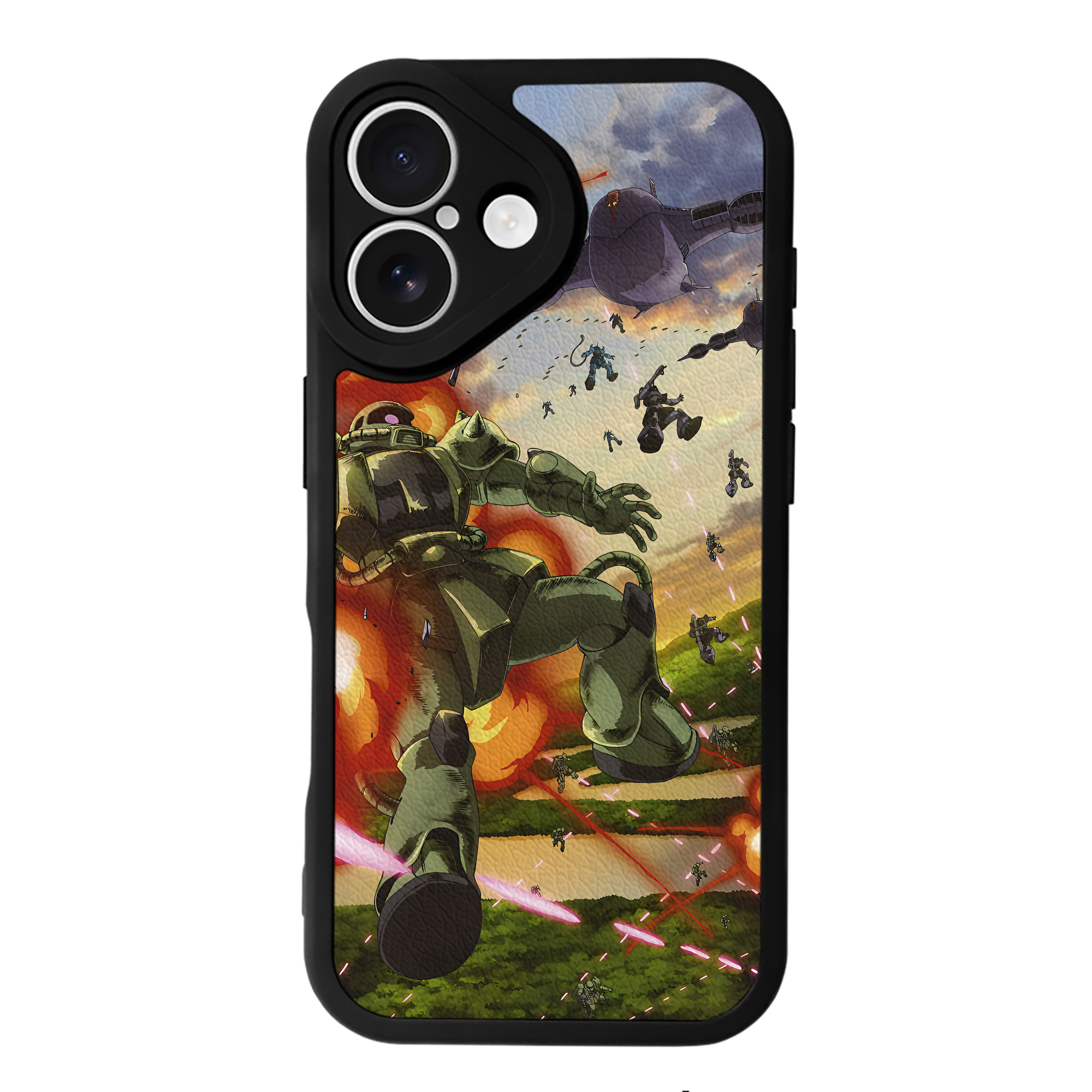 （画像用） 機動戦士ガンダム Mobile Suit Gundam 【iPhone 16シリーズ対応】シリコンスマホケース（レザー調） 材質：シリコン